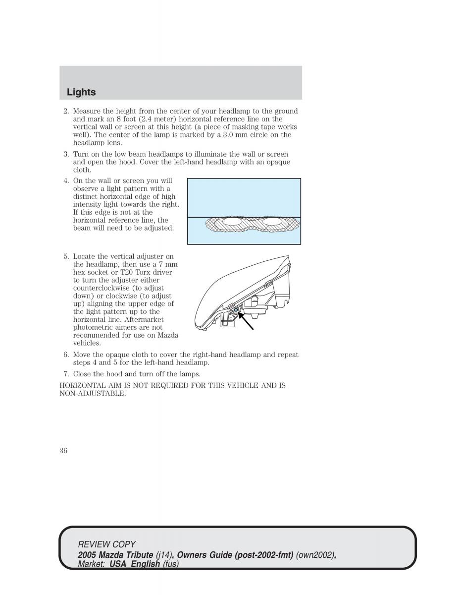 Mazda Tribute owners manual / page 36