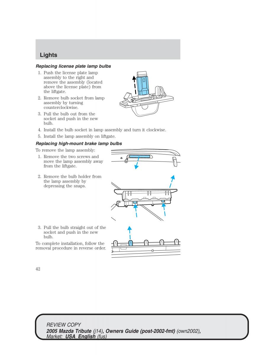 Mazda Tribute owners manual / page 42