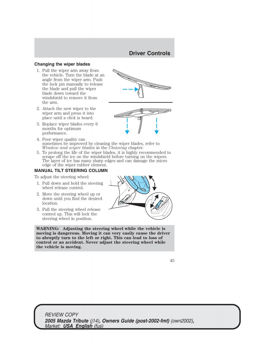 Mazda Tribute owners manual / page 45