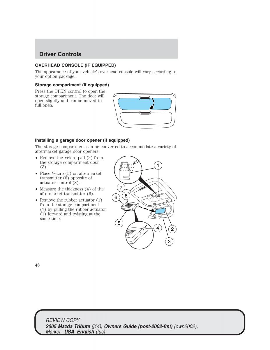 Mazda Tribute owners manual / page 46