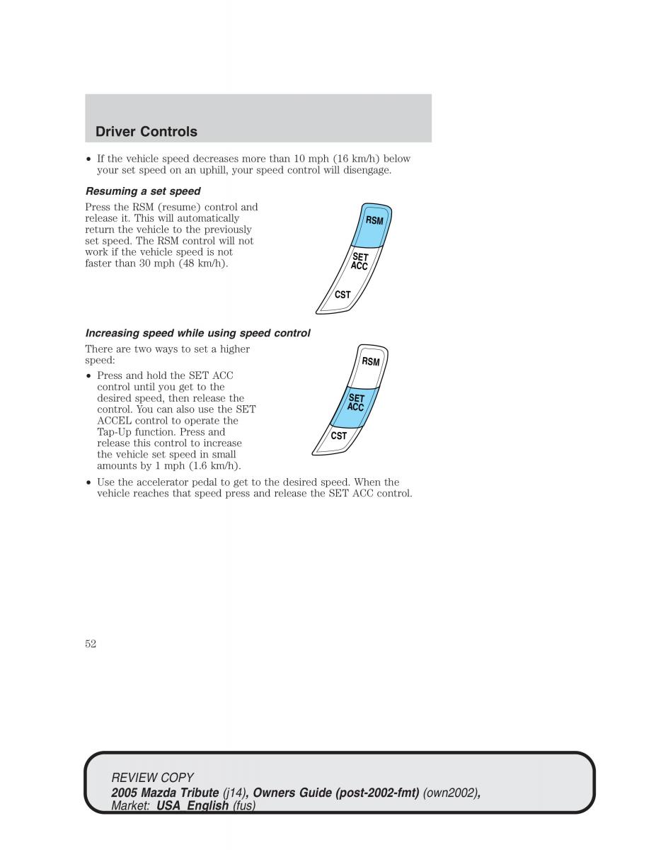 Mazda Tribute owners manual / page 52