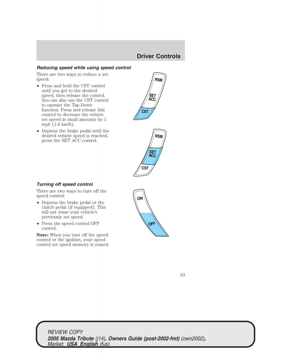 Mazda Tribute owners manual / page 53