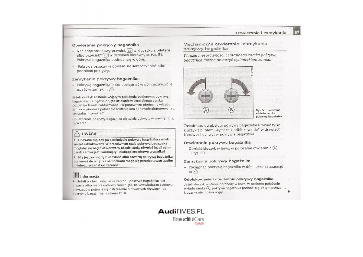 Audi A4 B7 instrukcja / page 56