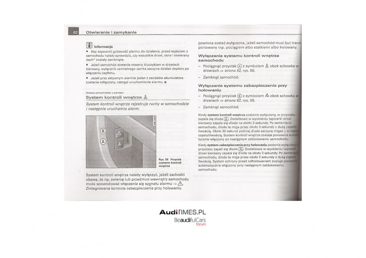 Audi A4 B7 instrukcja / page 61