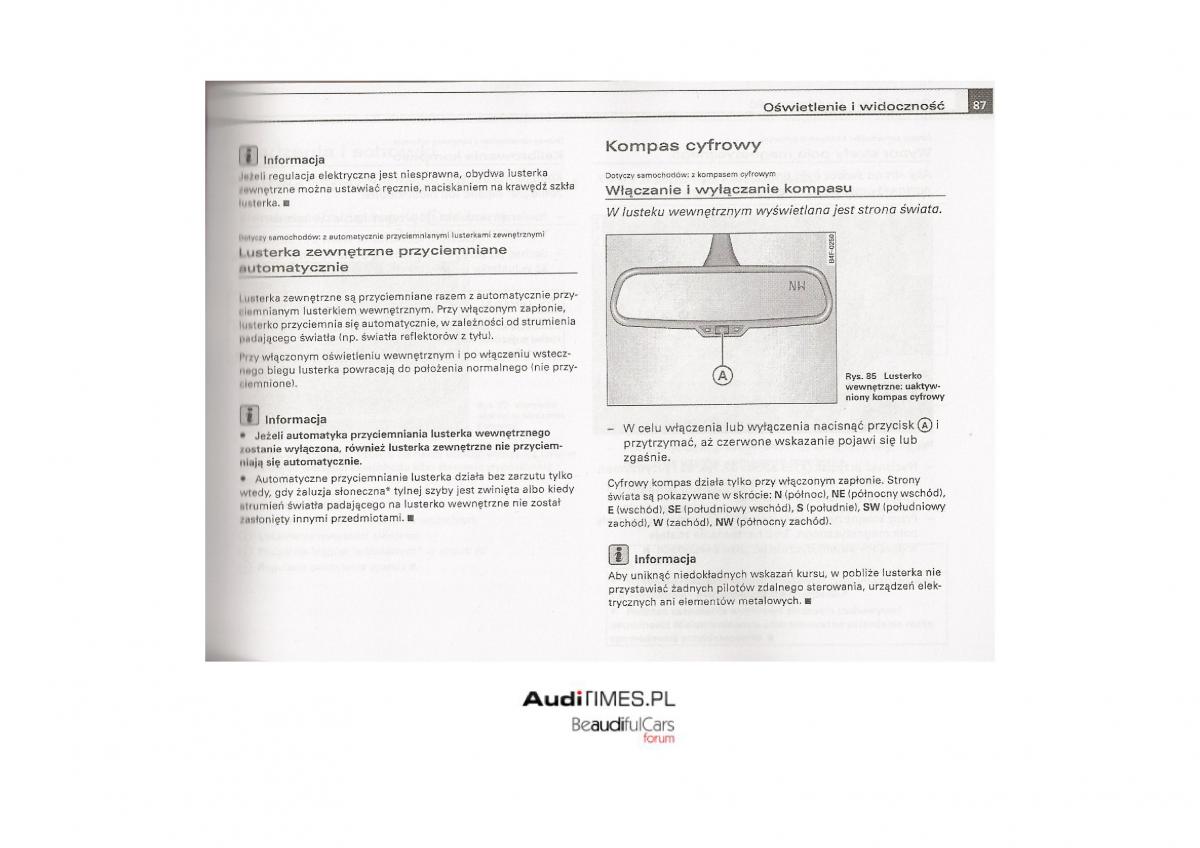 Audi A4 B7 instrukcja obslugi / page 86