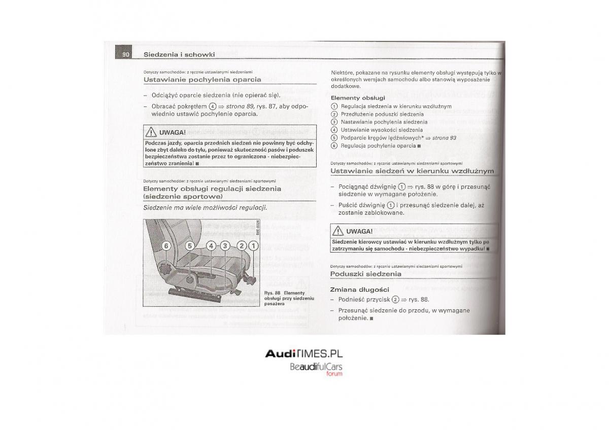 Audi A4 B7 instrukcja / page 89