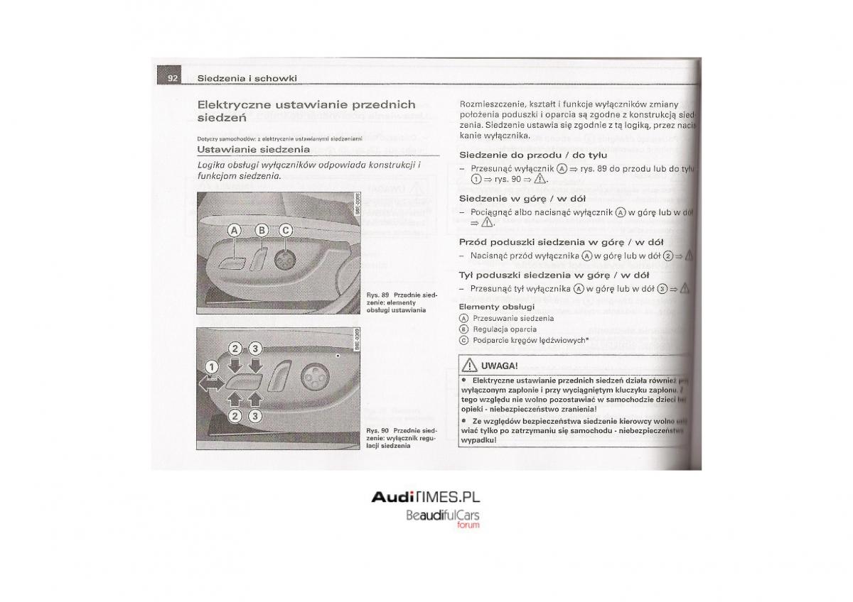 Audi A4 B7 instrukcja / page 91