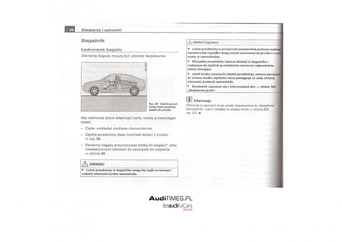 Audi A4 B7 instrukcja obslugi / page 97