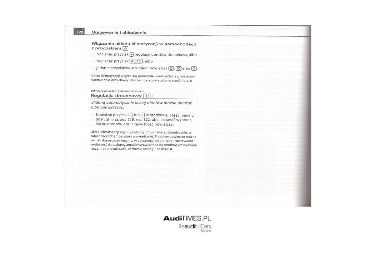 Audi A4 B7 instrukcja obslugi / page 119