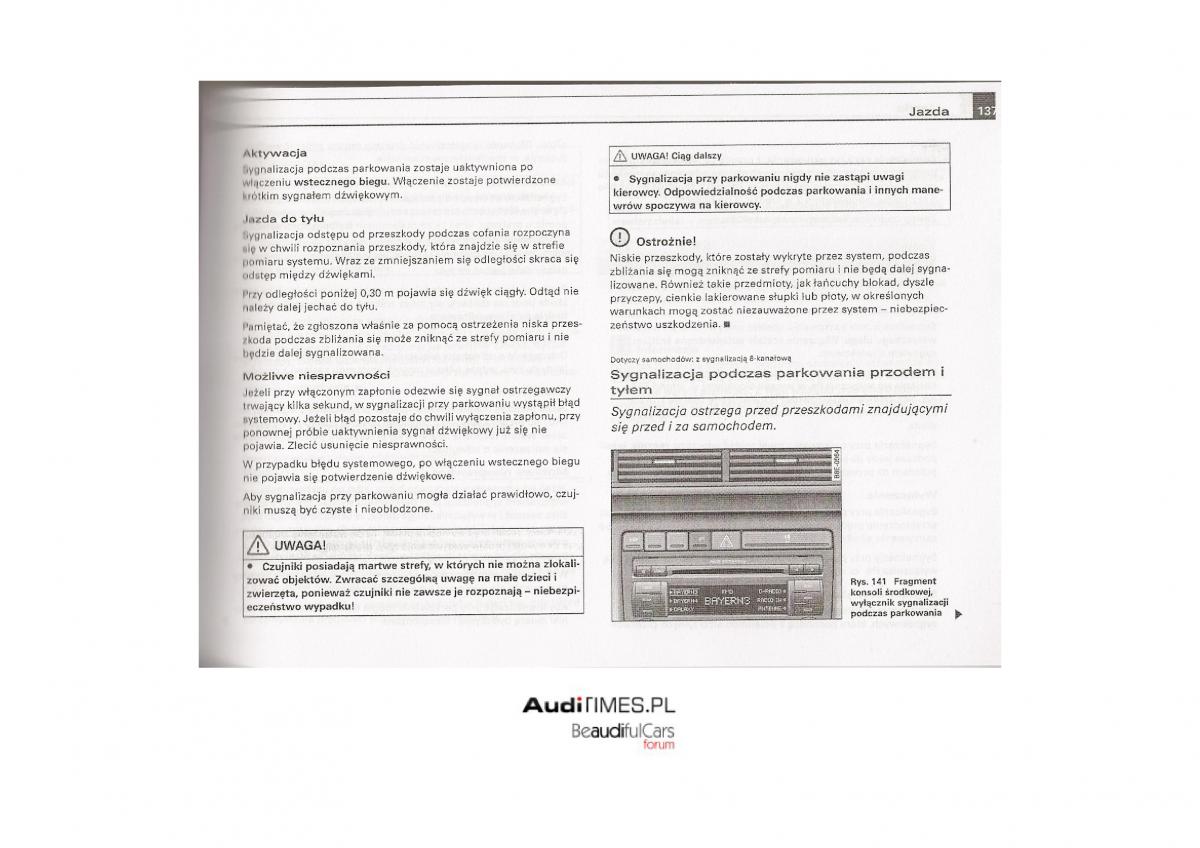 instrukcja Audi A4 B7 Audi A4 B7 instrukcja obslugi / page 136