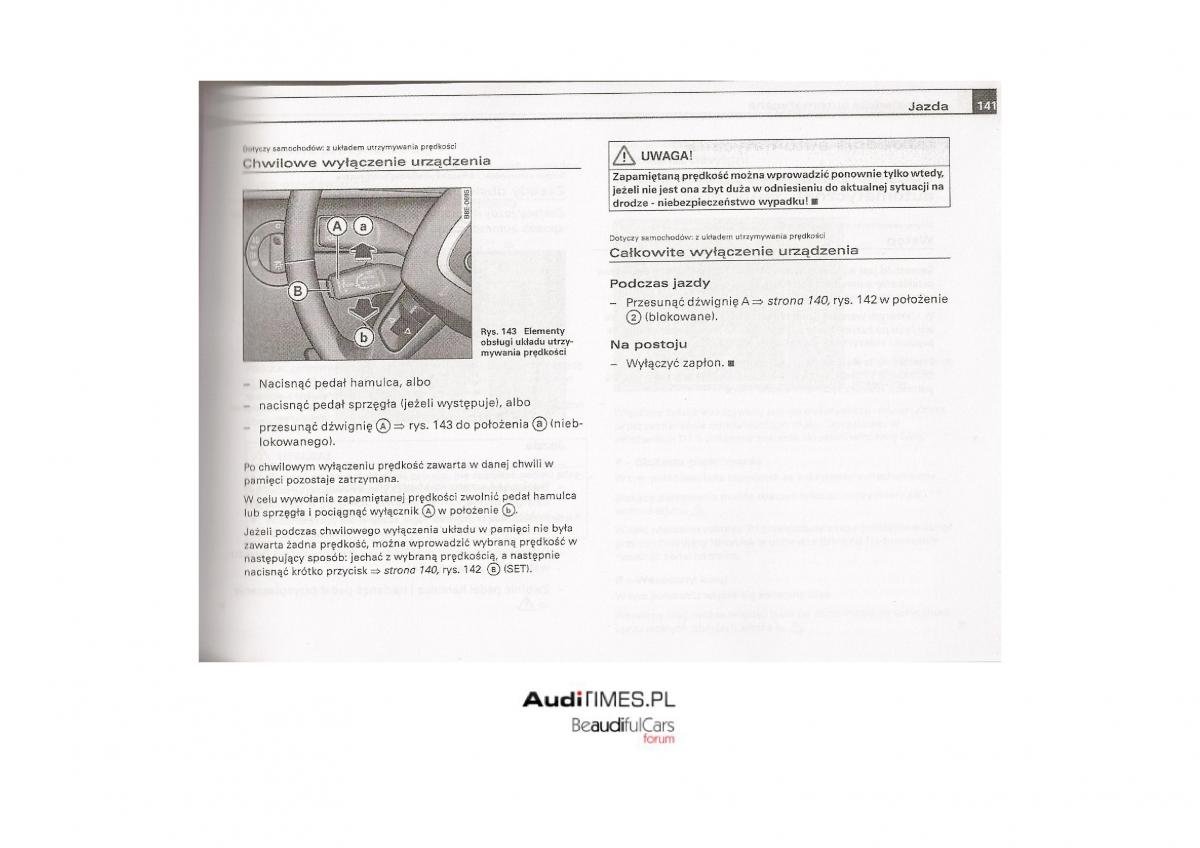 instrukcja Audi A4 B7 Audi A4 B7 instrukcja obslugi / page 140