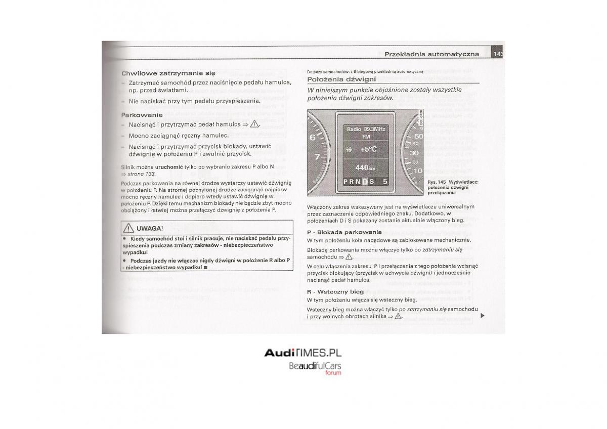 Audi A4 B7 instrukcja / page 142