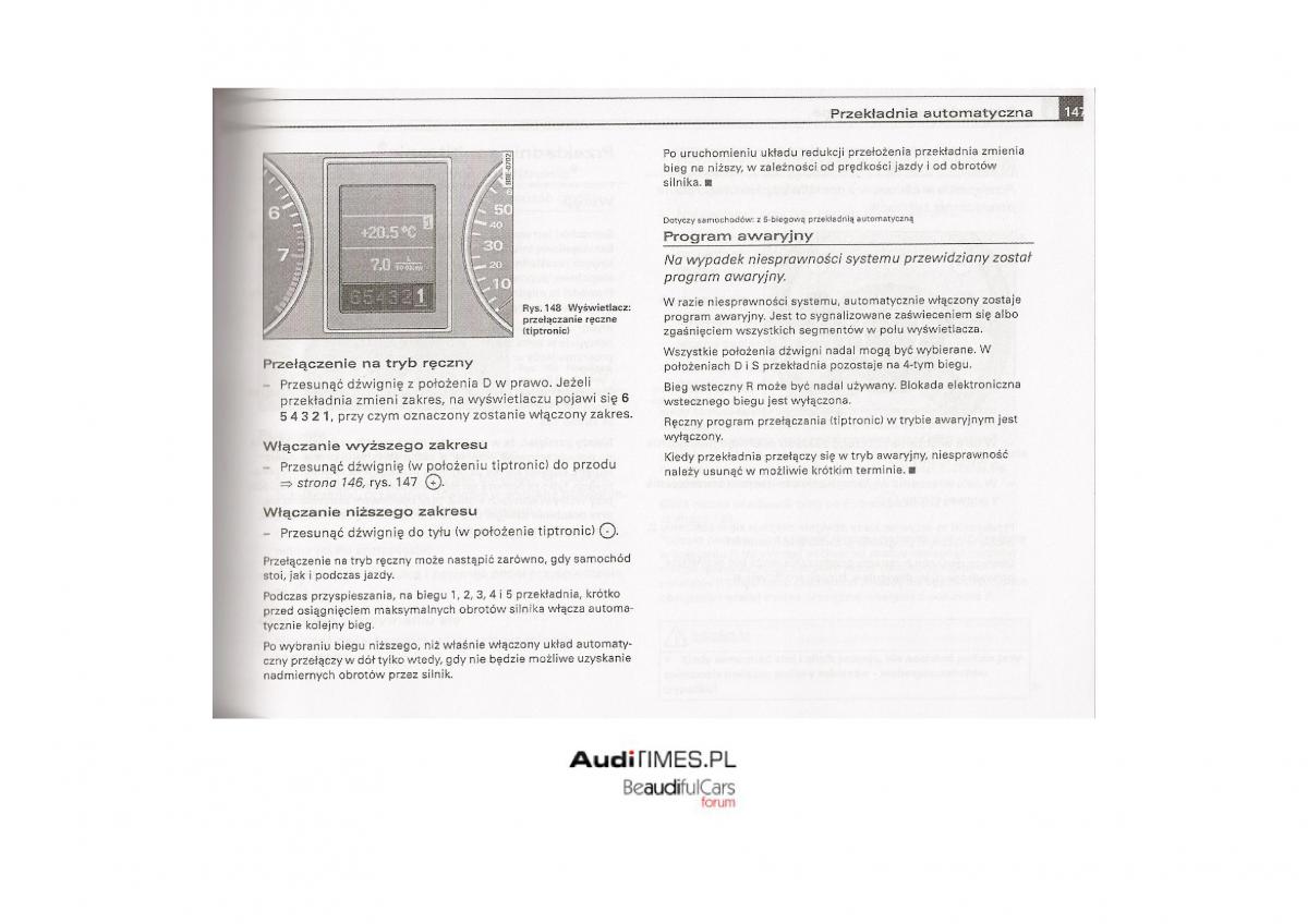 Audi A4 B7 instrukcja / page 146