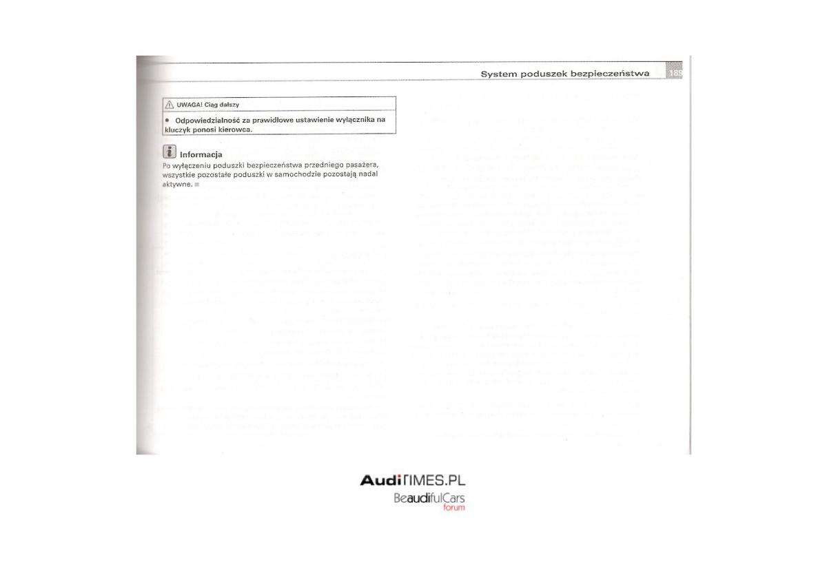 instrukcja Audi A4 B7 Audi A4 B7 instrukcja obslugi / page 186