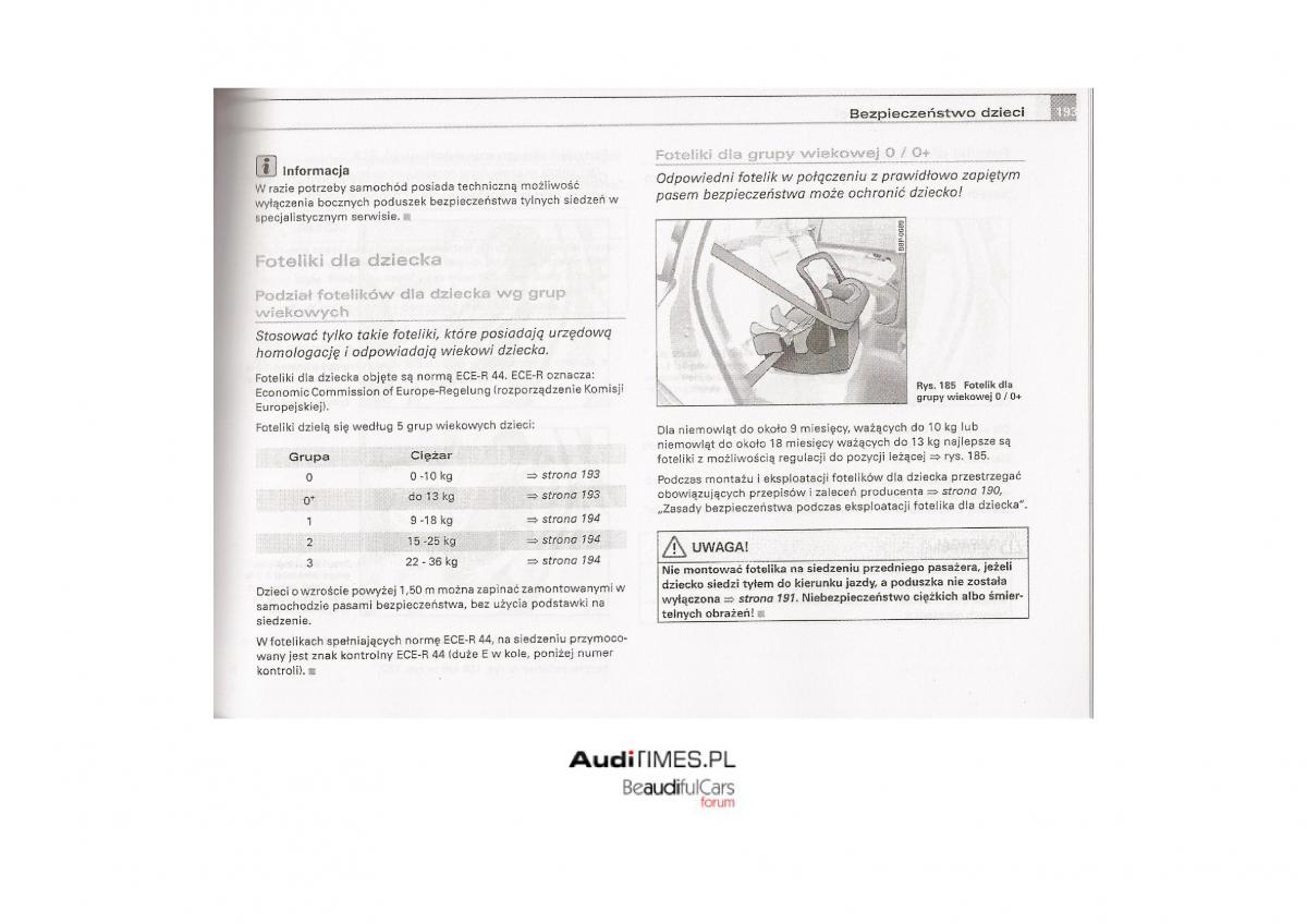 Audi A4 B7 instrukcja / page 190