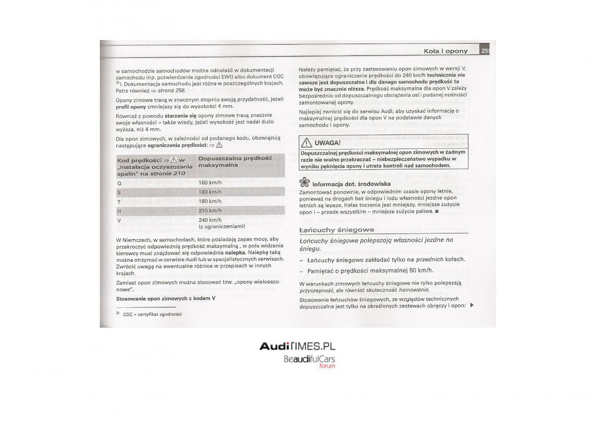 instrukcja Audi A4 B7 Audi A4 B7 instrukcja obslugi / page 250