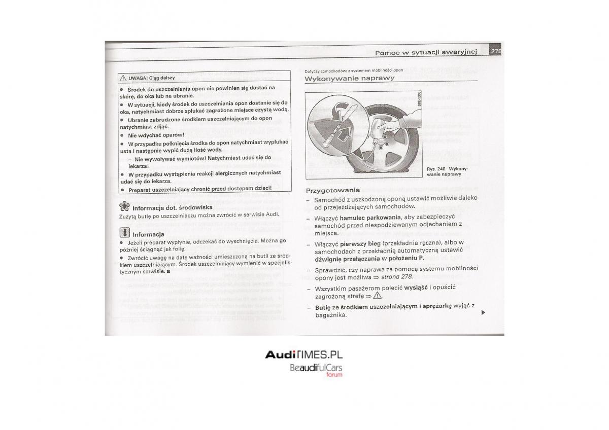 instrukcja Audi A4 B7 Audi A4 B7 instrukcja obslugi / page 267