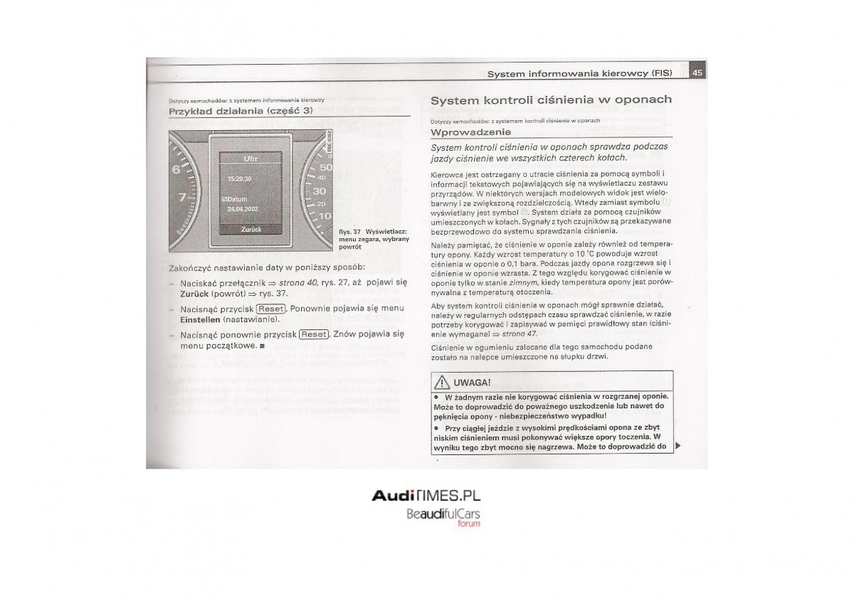 Audi A4 B7 instrukcja obslugi / page 44