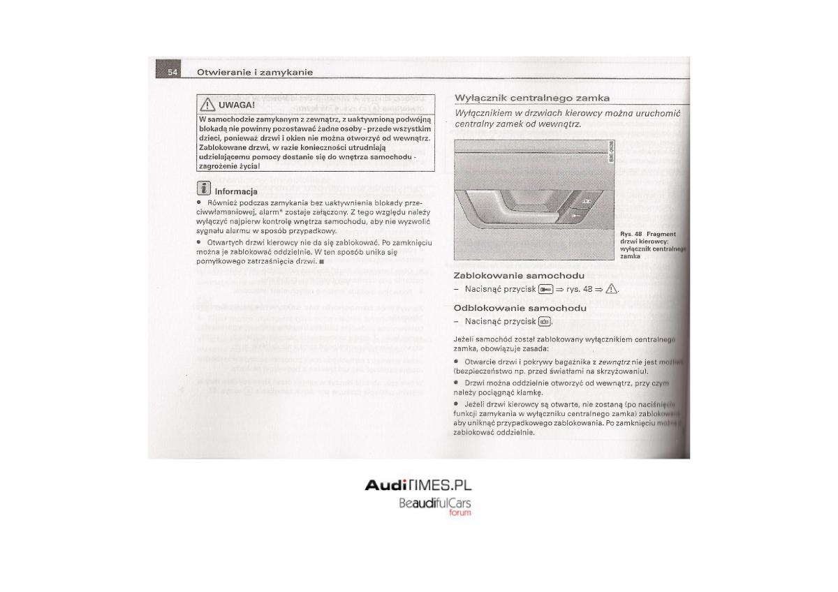 Audi A4 B7 instrukcja / page 53