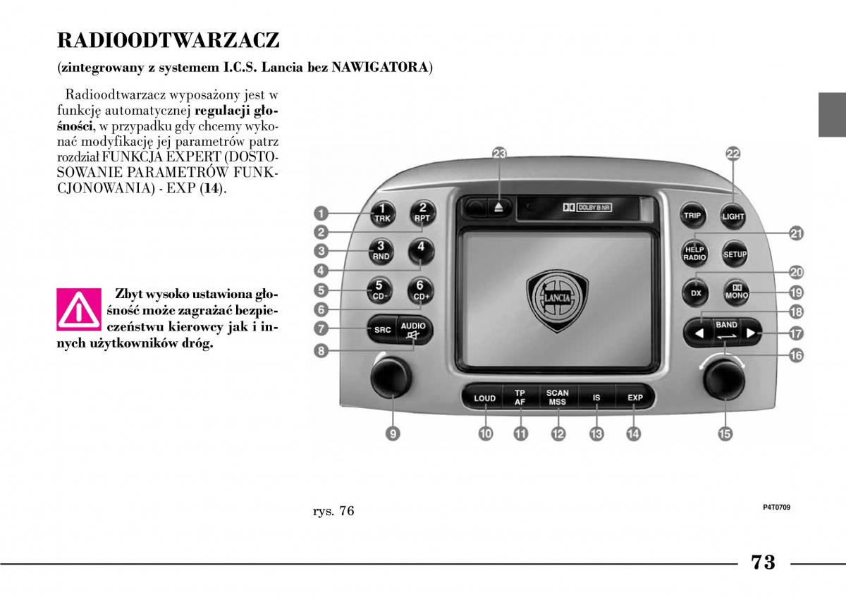 Lancia Lybra instrukcja obslugi / page 75