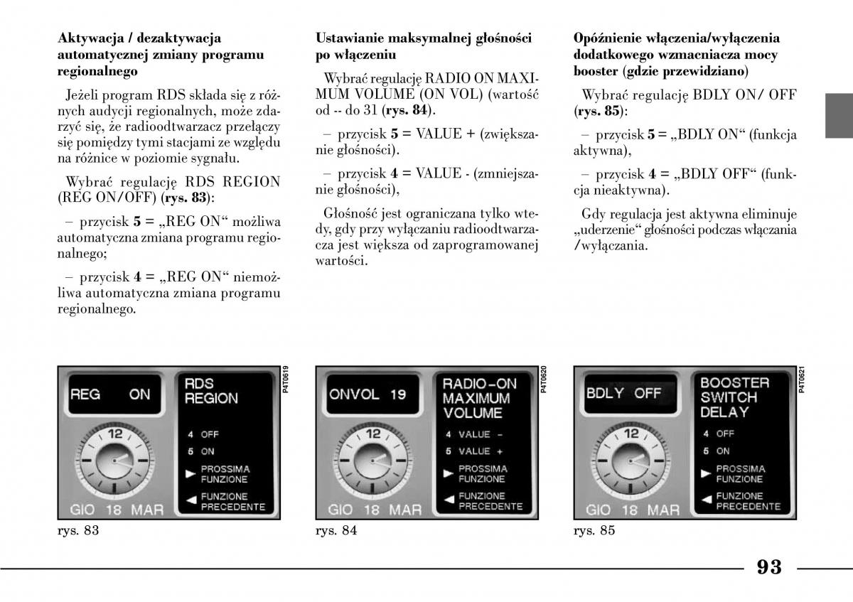 Lancia Lybra instrukcja obslugi / page 95