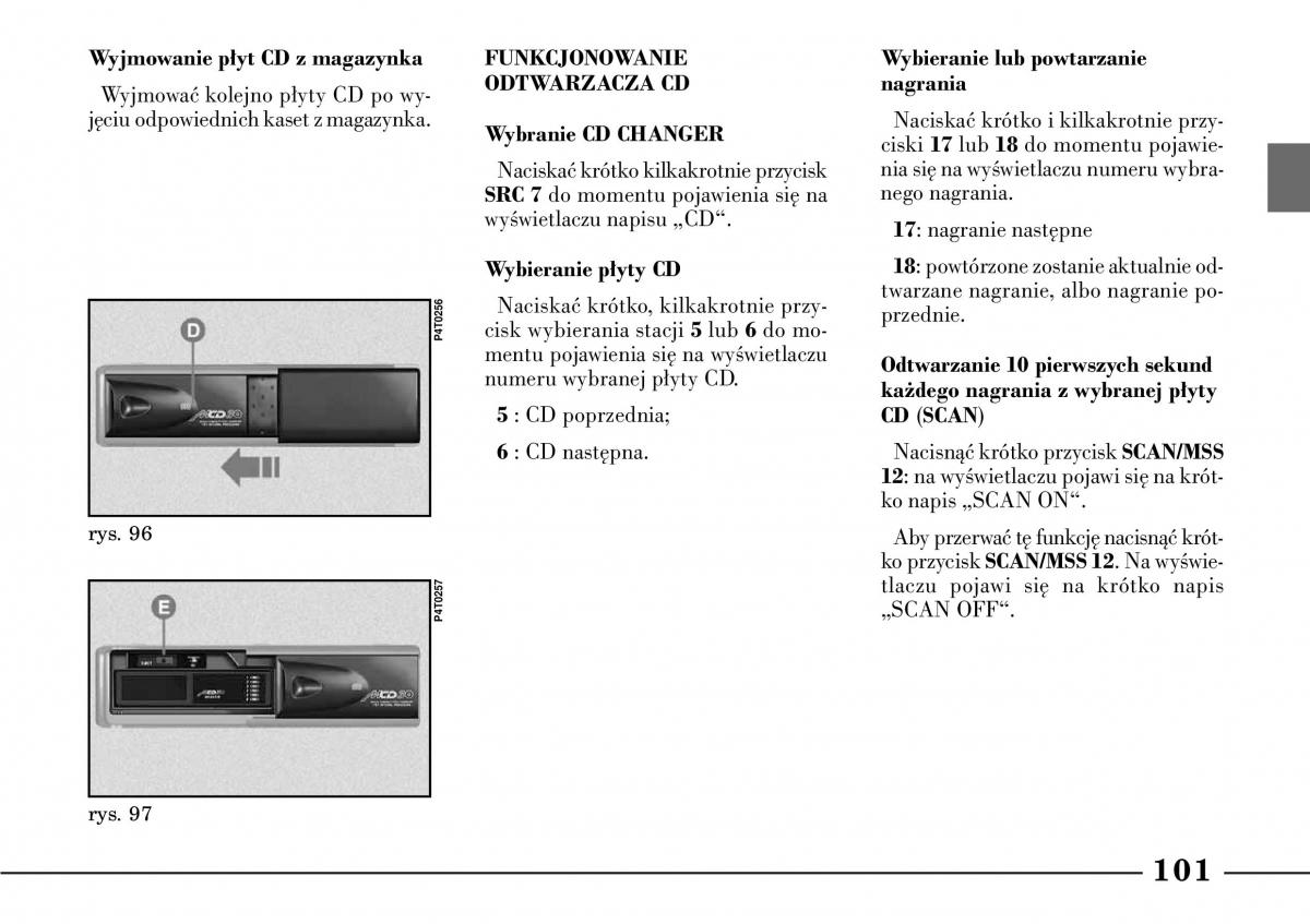 Lancia Lybra instrukcja obslugi / page 103