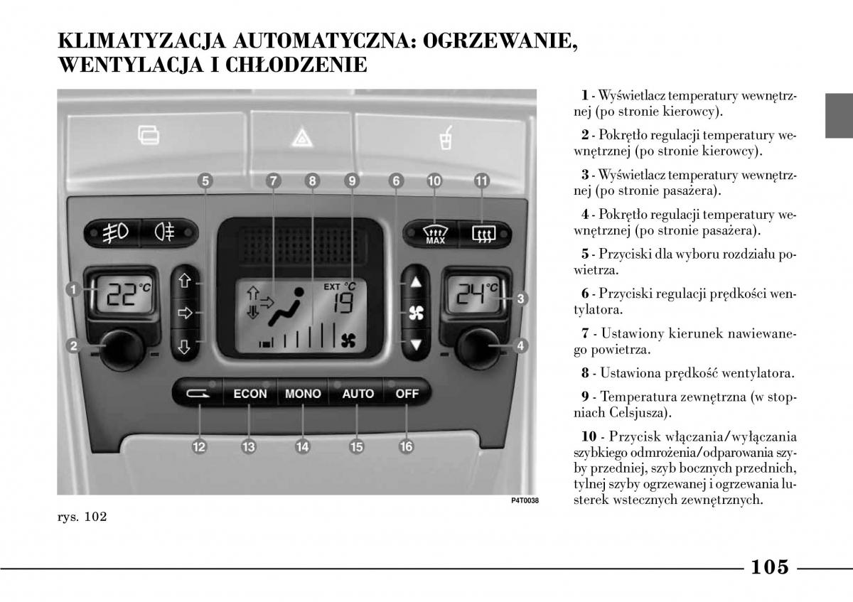 Lancia Lybra instrukcja obslugi / page 107