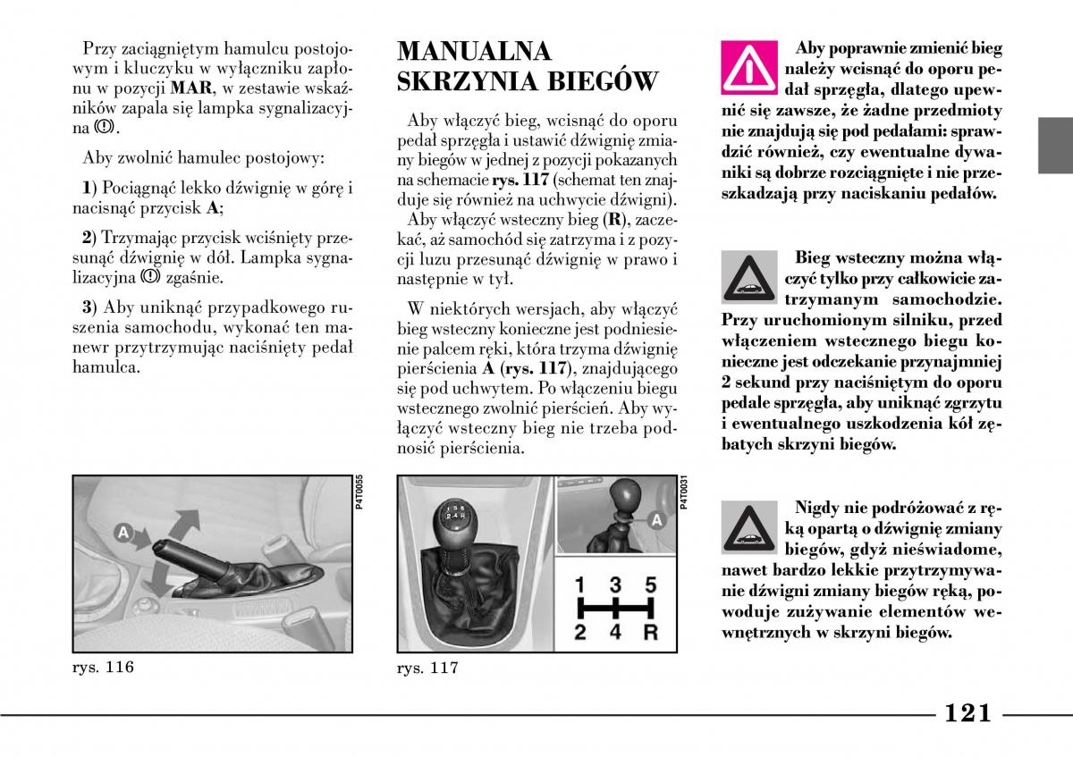 Lancia Lybra instrukcja obslugi / page 123