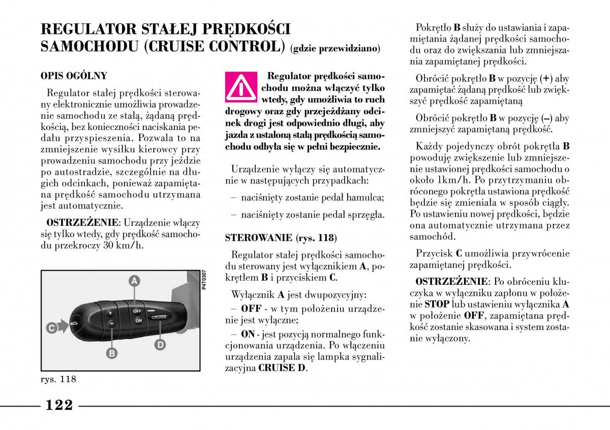 Lancia Lybra instrukcja obslugi / page 124