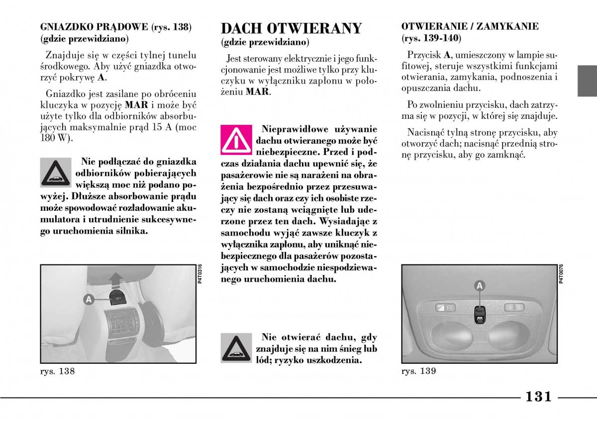 Lancia Lybra instrukcja obslugi / page 133