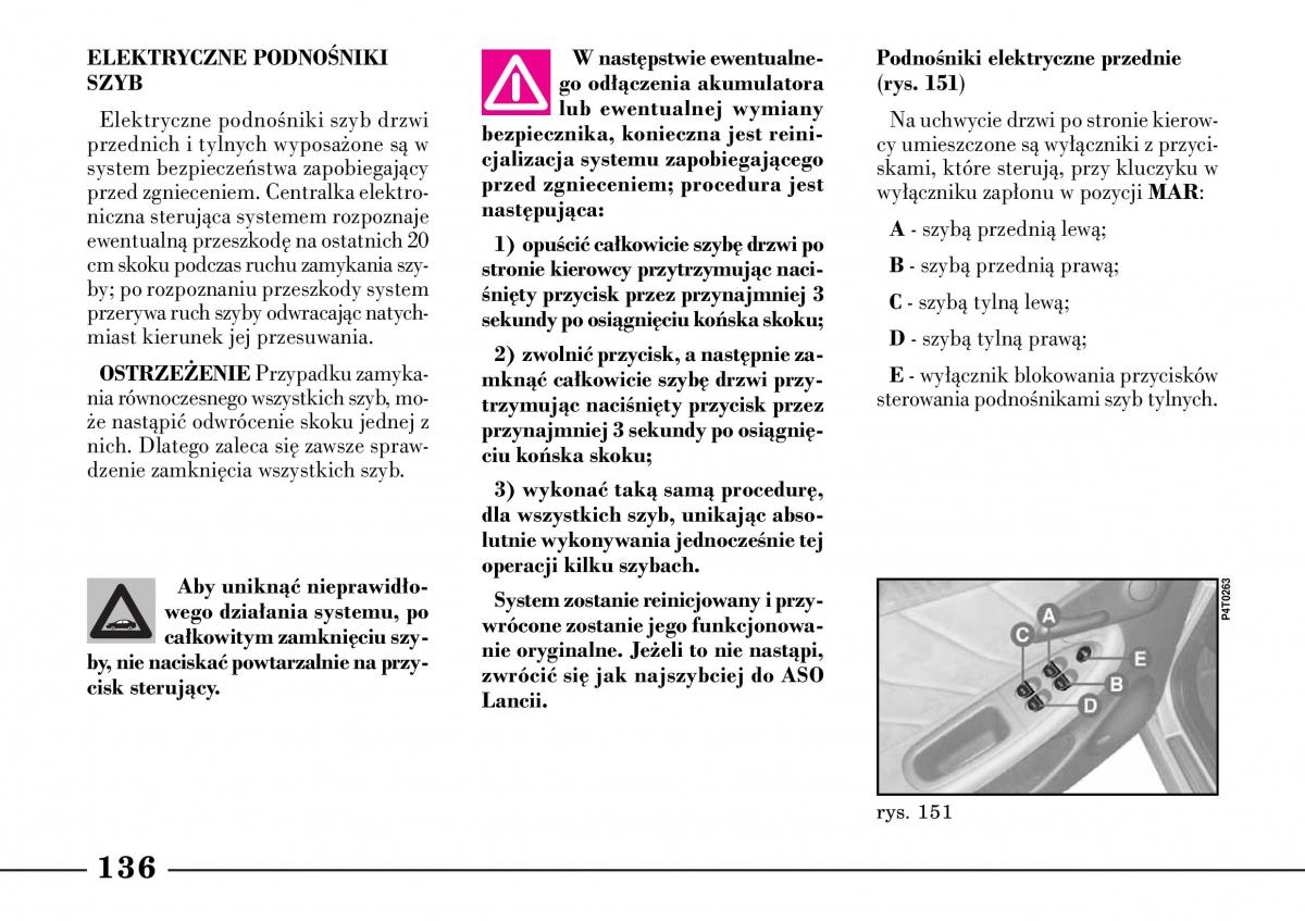 Lancia Lybra instrukcja obslugi / page 138