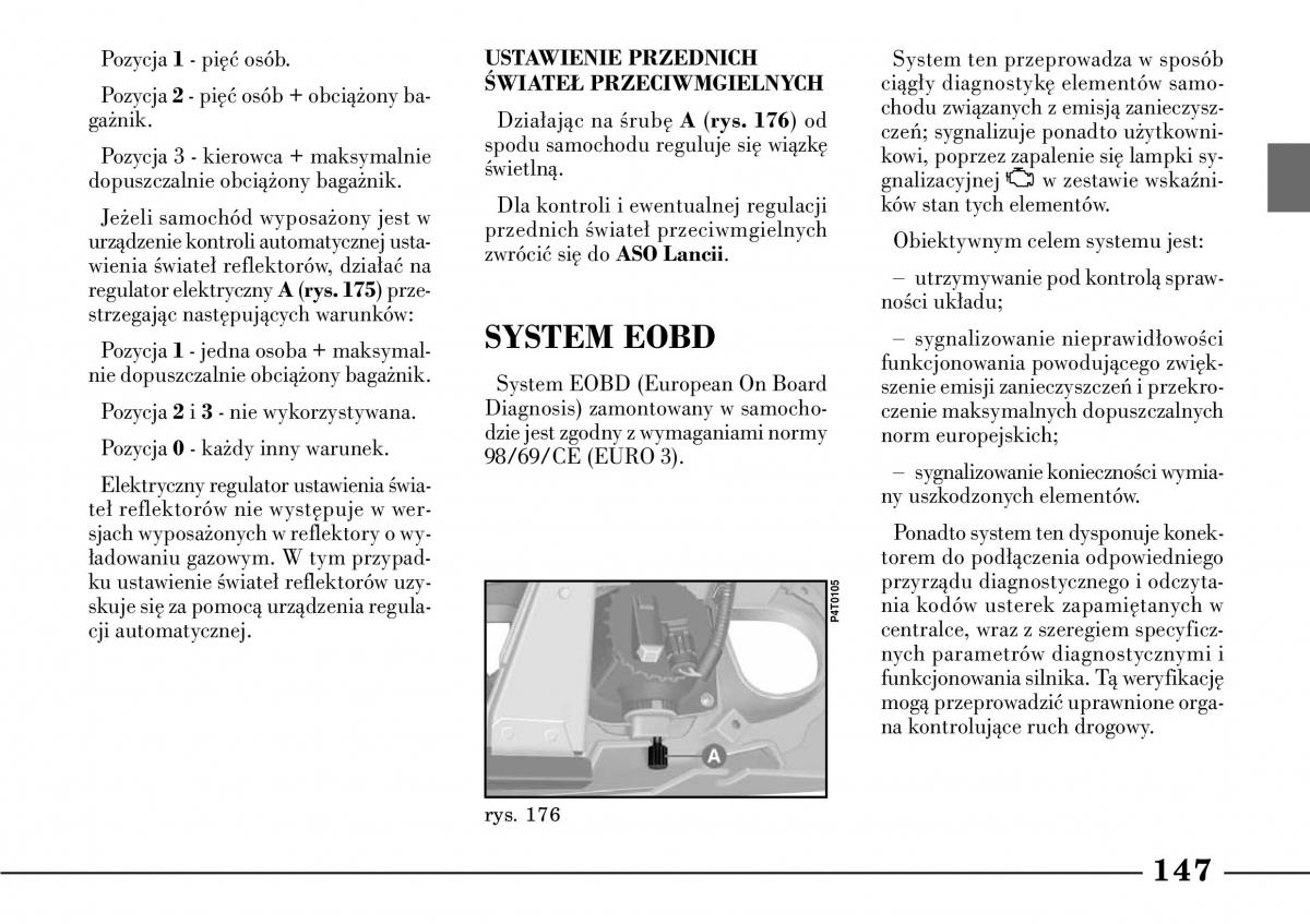 Lancia Lybra instrukcja obslugi / page 149