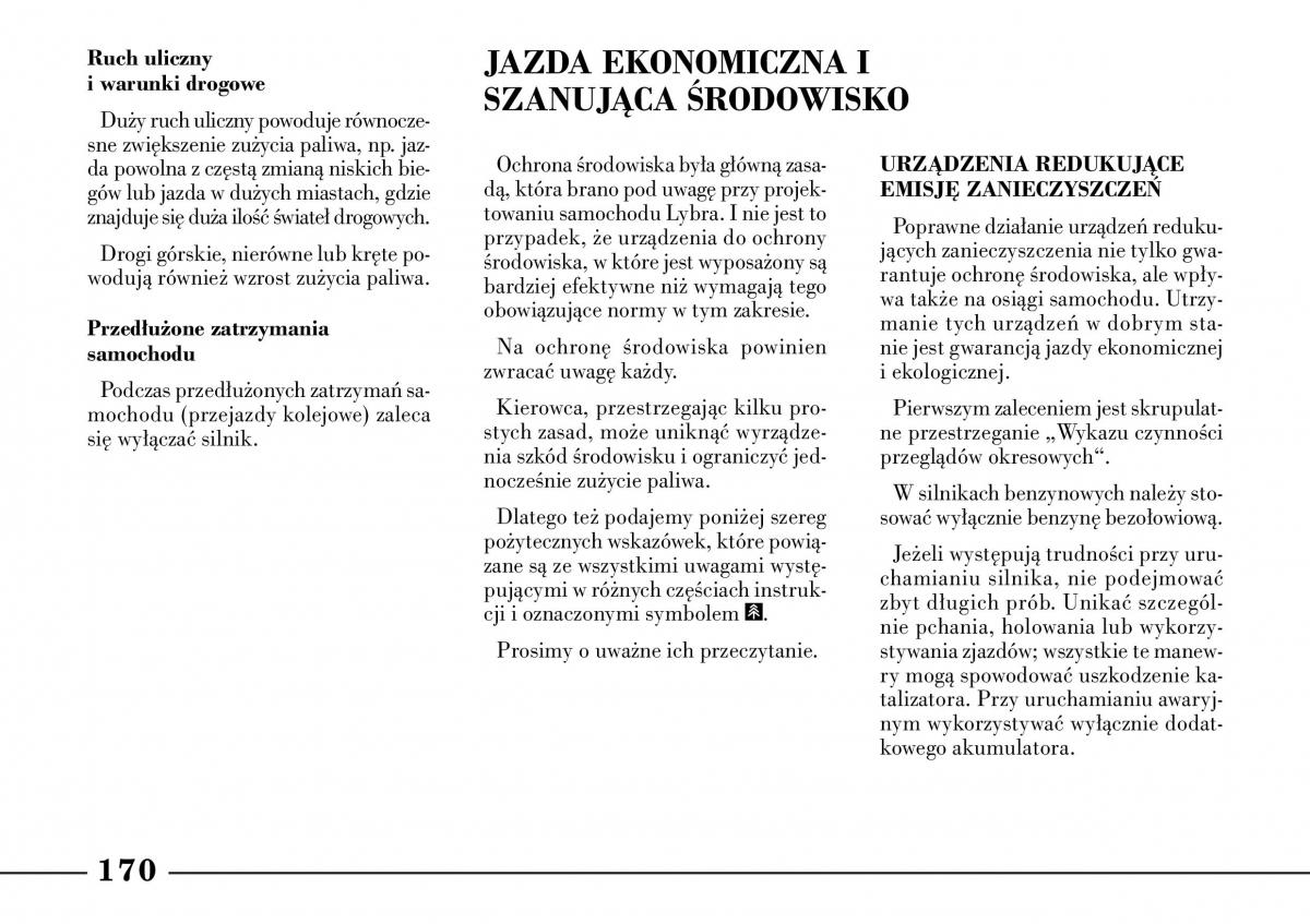 Lancia Lybra instrukcja obslugi / page 172