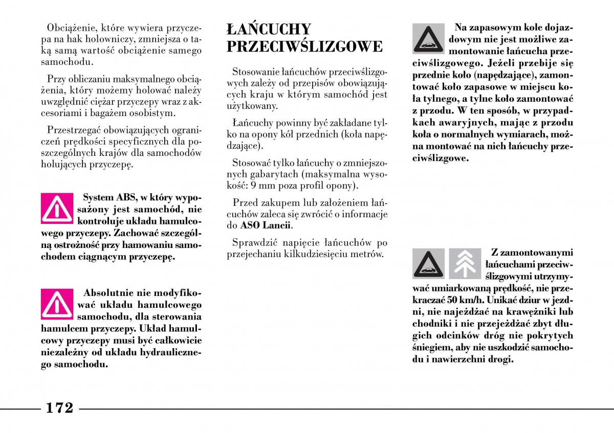 Lancia Lybra instrukcja obslugi / page 174