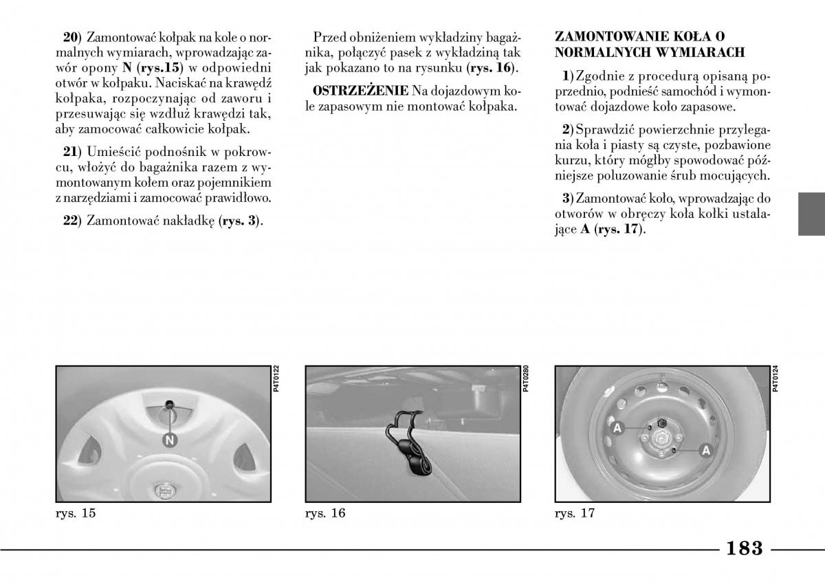 Lancia Lybra instrukcja obslugi / page 185