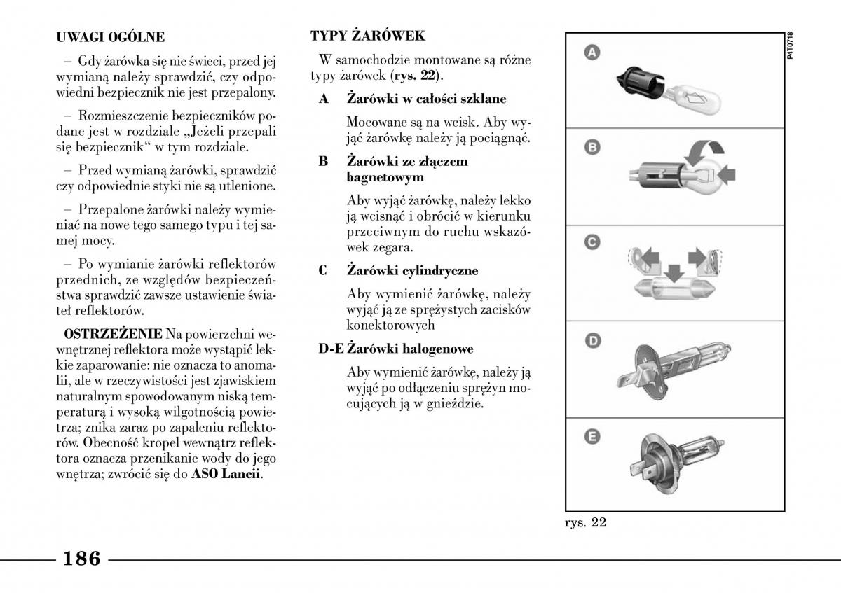 Lancia Lybra instrukcja obslugi / page 188