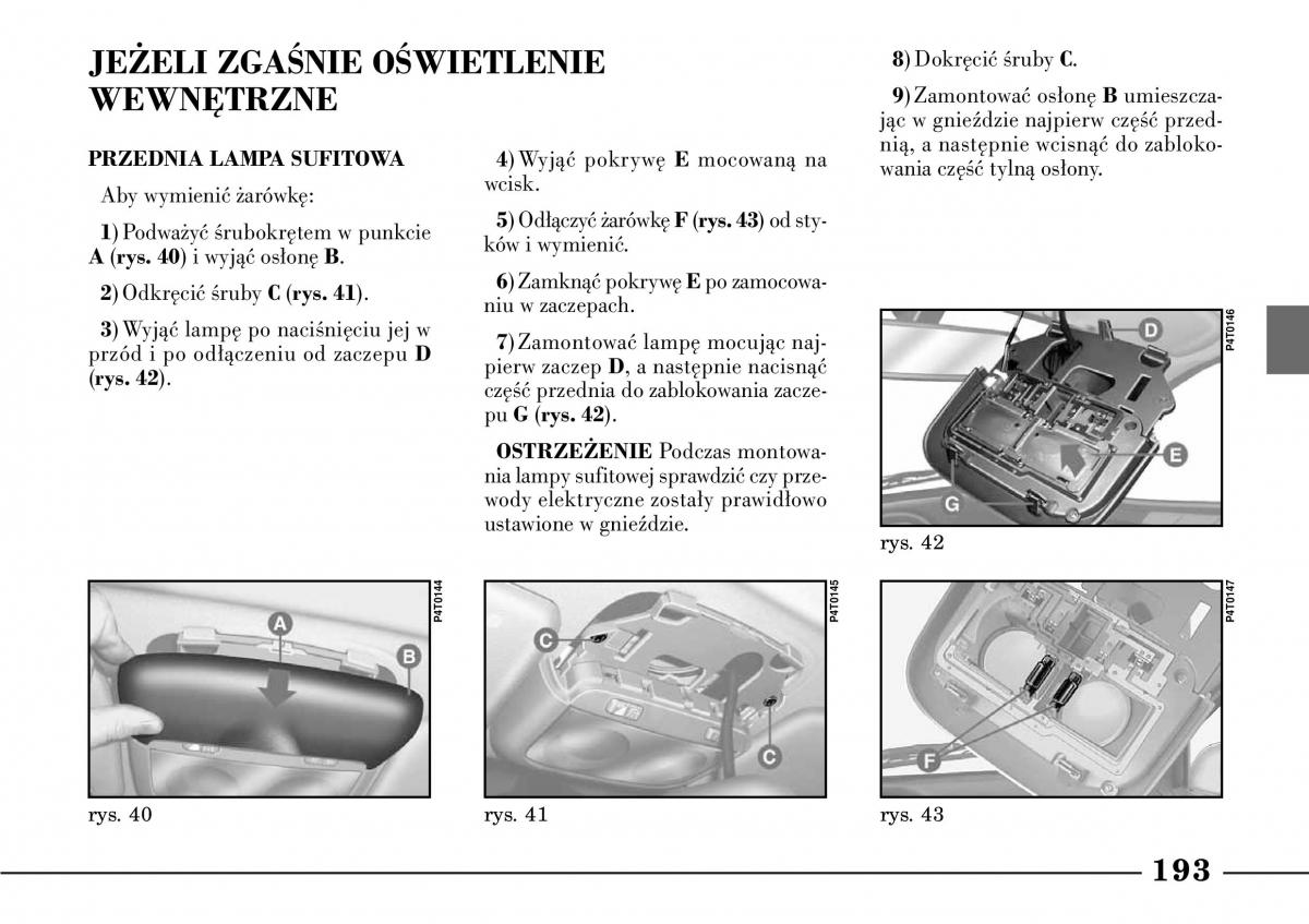 Lancia Lybra instrukcja obslugi / page 195