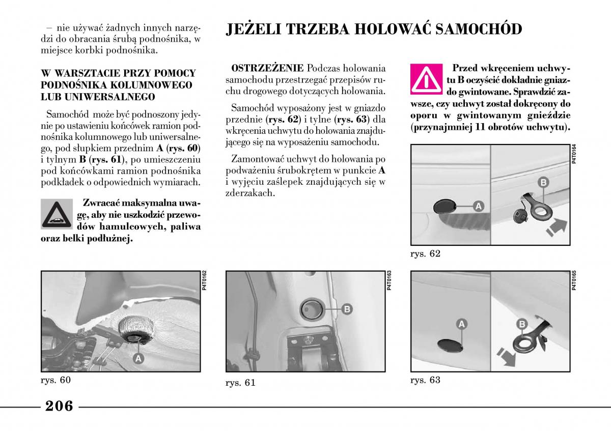 Lancia Lybra instrukcja obslugi / page 208