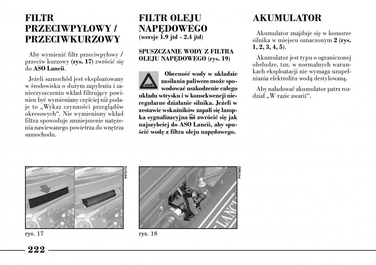 Lancia Lybra instrukcja obslugi / page 224