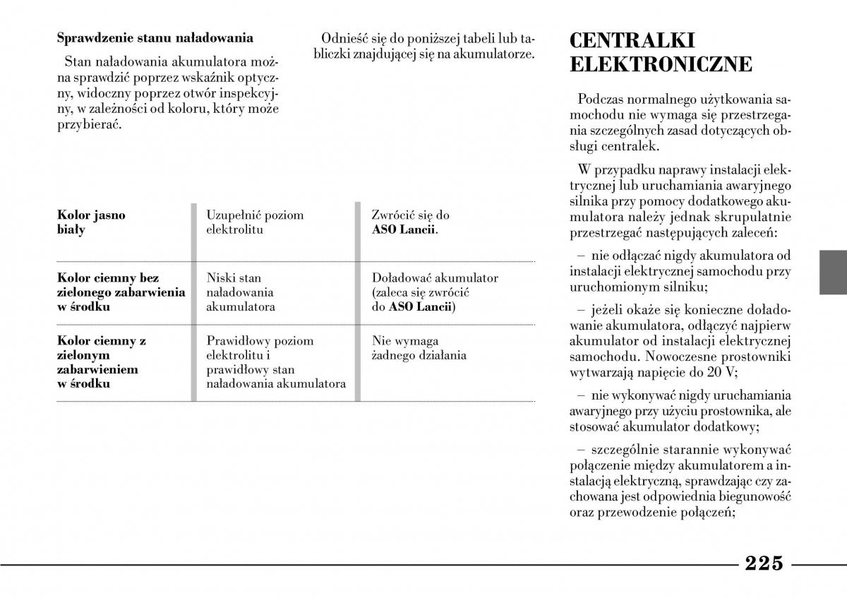 Lancia Lybra instrukcja obslugi / page 227