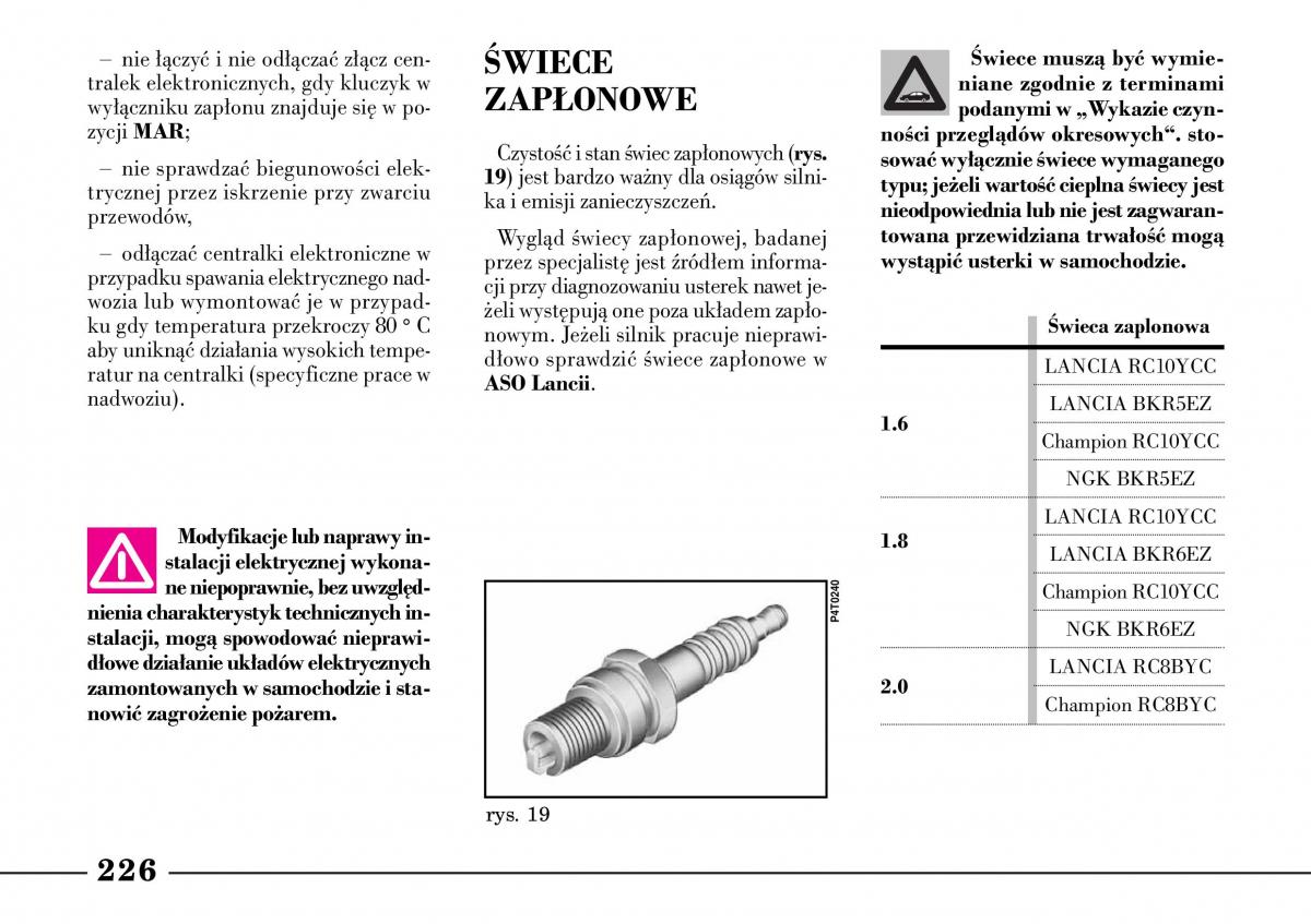 Lancia Lybra instrukcja obslugi / page 228