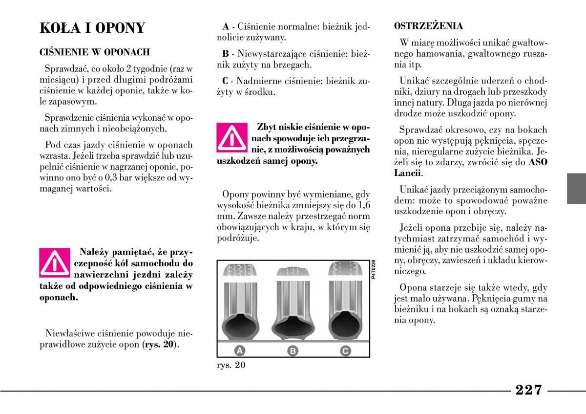 Lancia Lybra instrukcja obslugi / page 229