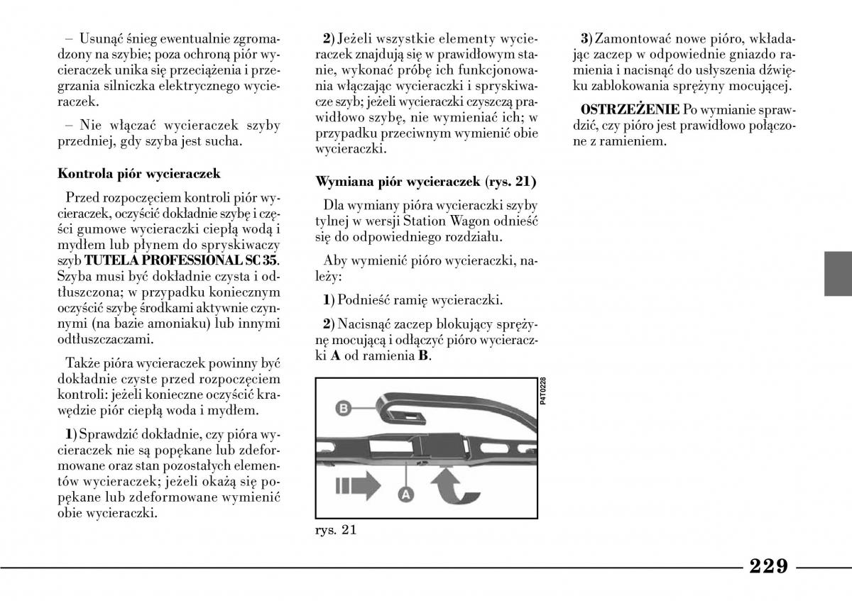 Lancia Lybra instrukcja obslugi / page 231