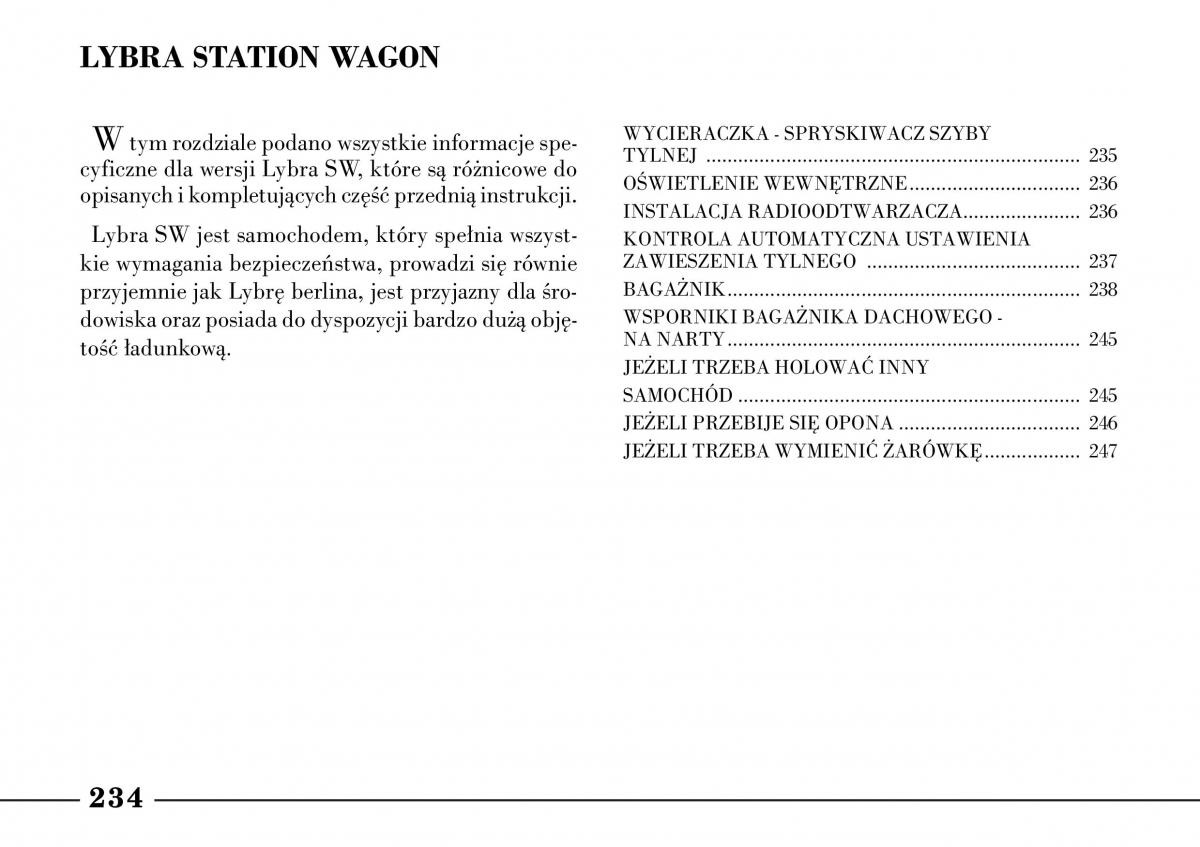 Lancia Lybra instrukcja obslugi / page 236