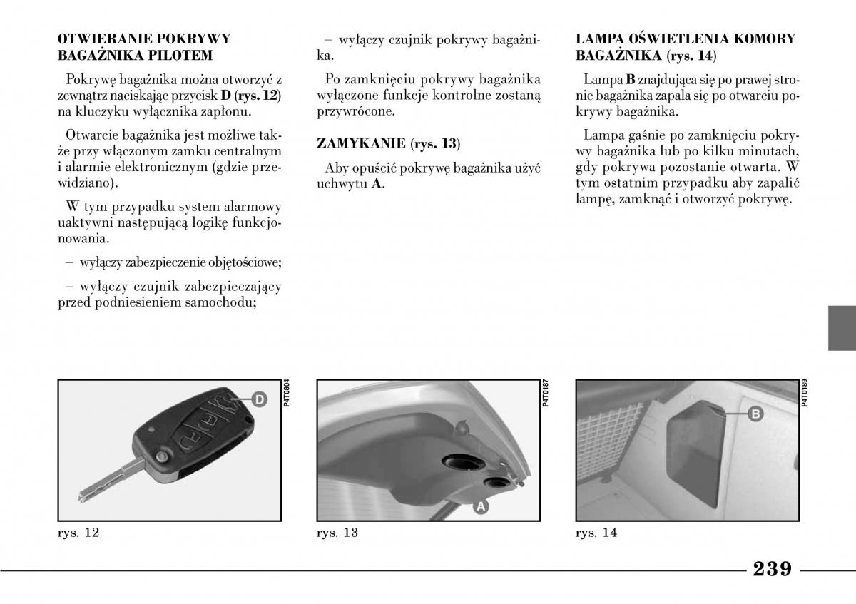 Lancia Lybra instrukcja obslugi / page 241