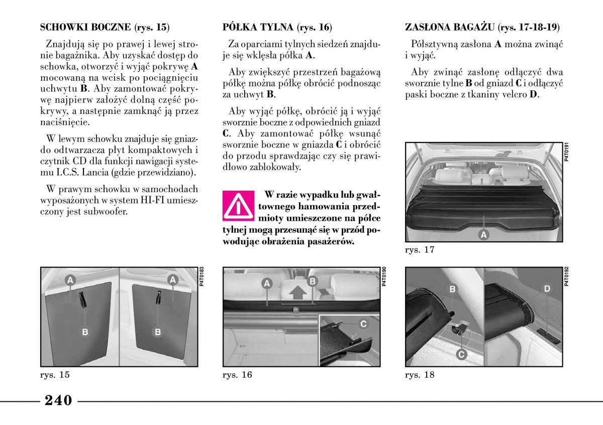 Lancia Lybra instrukcja obslugi / page 242