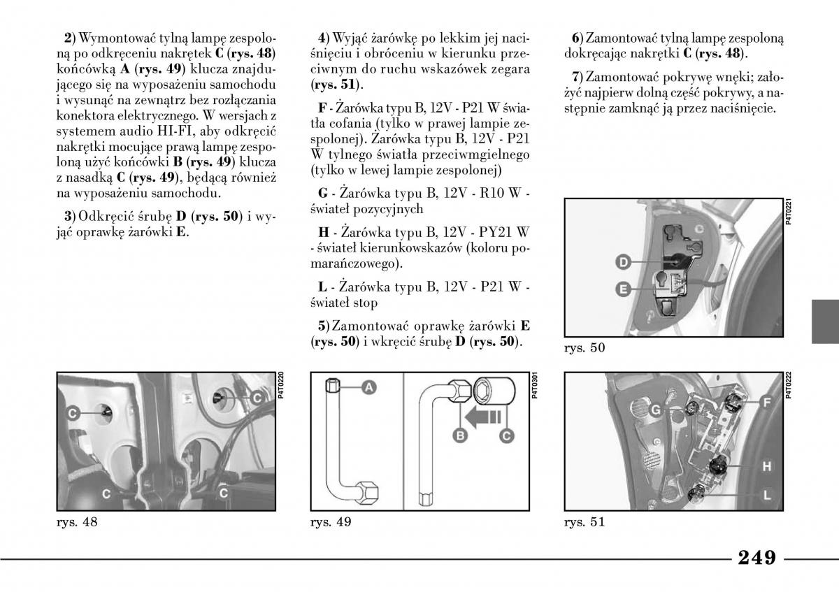 Lancia Lybra instrukcja obslugi / page 251