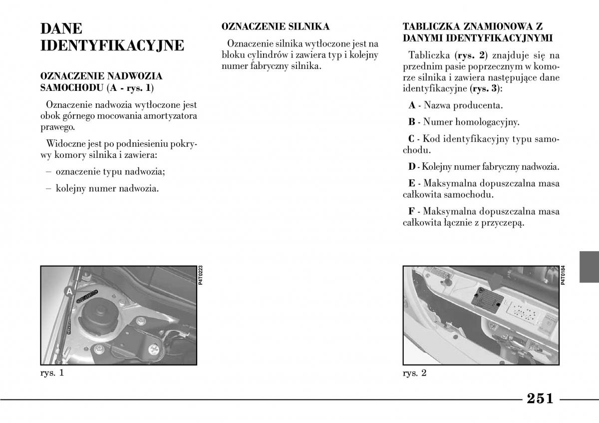 Lancia Lybra instrukcja obslugi / page 253