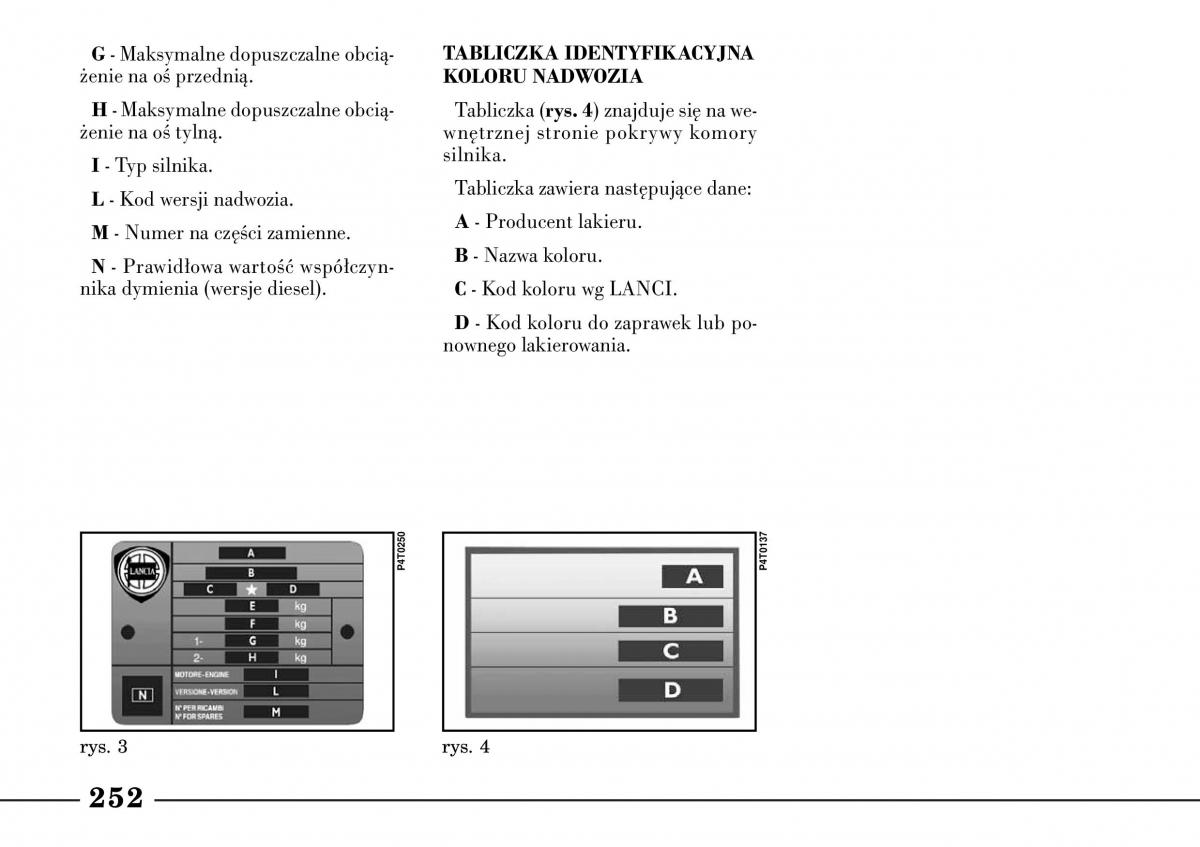 Lancia Lybra instrukcja obslugi / page 254