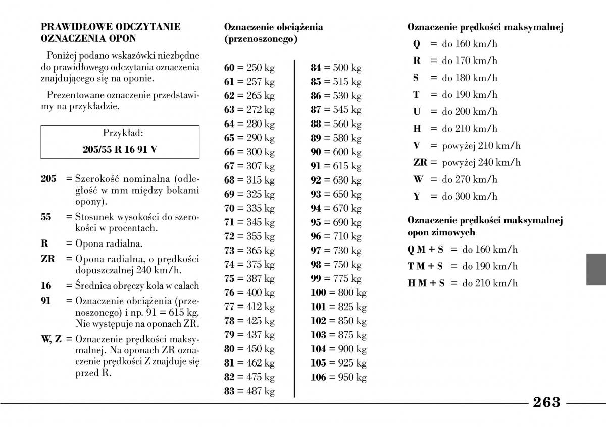 Lancia Lybra instrukcja obslugi / page 265